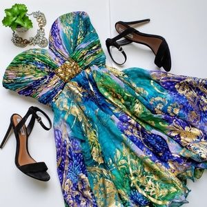 Mac Duggal Strapless Beaded Cocktail Dress 6